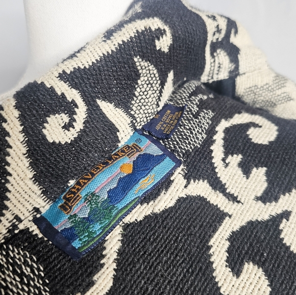 Vintage Black And White Tapestry Zip-Up Jacket - Picture 5 of 5